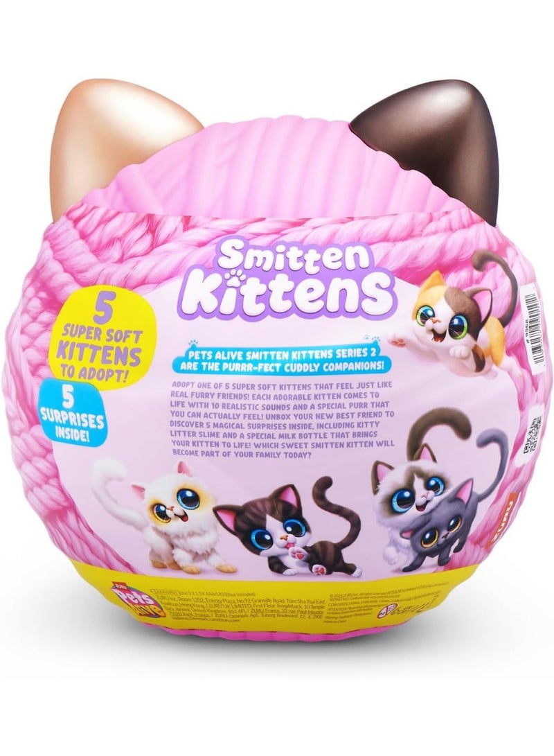 ZURU Pets Alive Smitten Kittens Series 2 Collectible Plush Toy Set, 5-Pack - Image 3