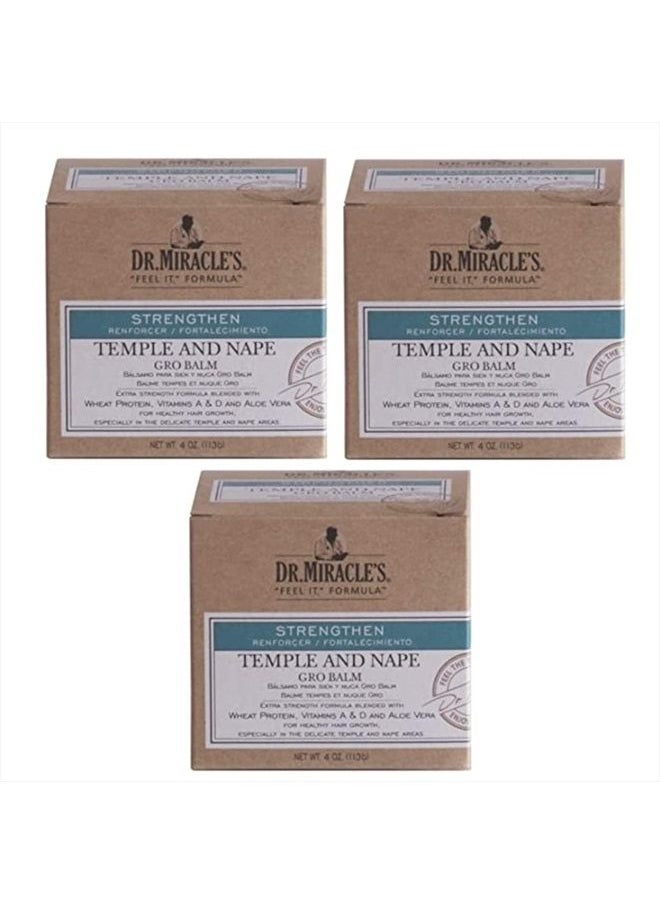 Dr. Miracle's Temple and Nape Gro Balm, 4 oz (Bundle of 3)  - Image 1