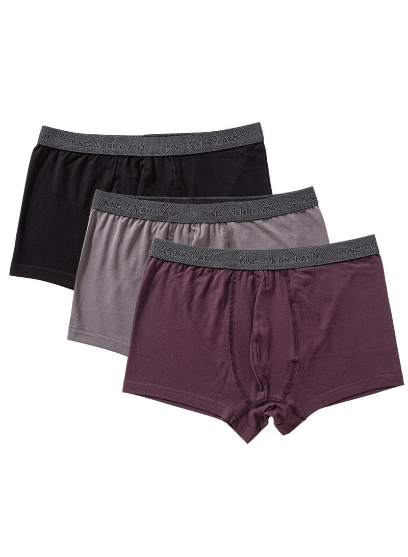 King Merryland Pack of 3 Cotton Lycra Boxer Underwear for Men  - Image 2