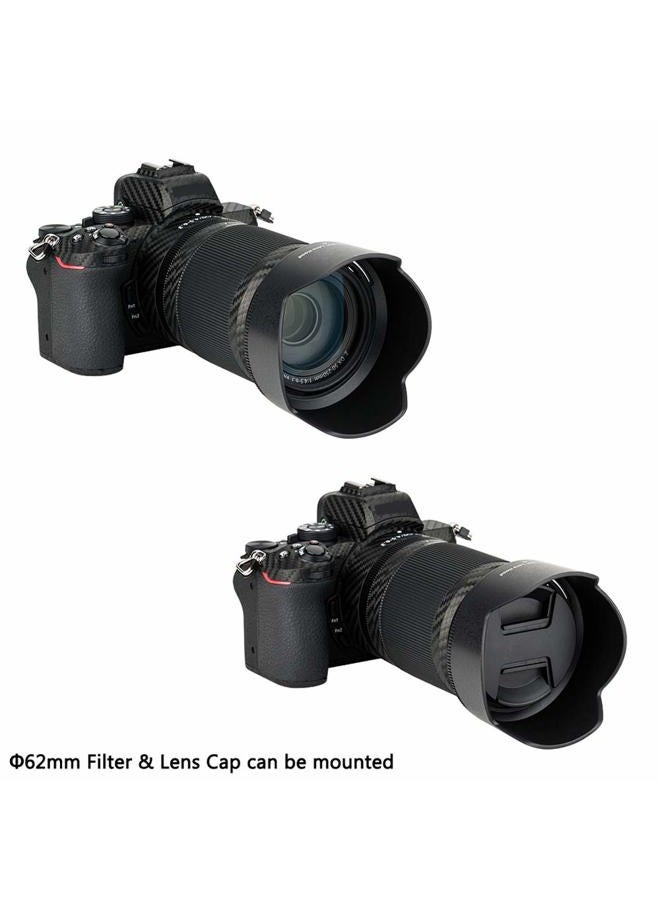 JJC Reversible Lens Hood Shade for Nikon NIKKOR Z DX 50-250mm f/4.5-6.3 VR Lens and NIKKOR Z 50mm f/1.8 S Lens Replaces HB-90A HB-90 Lens Hood Available to Attach 62mm Filter & Lens Cap - Image 3