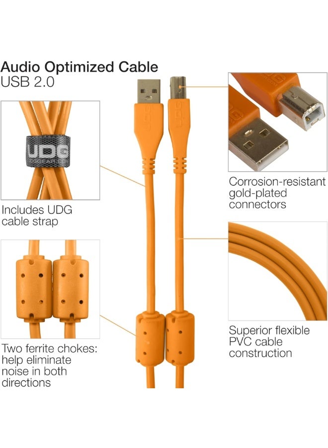 UDG Ultimate Audio Cable USB 2.0 A-B, Orange, Straight, 3 m - Image 2