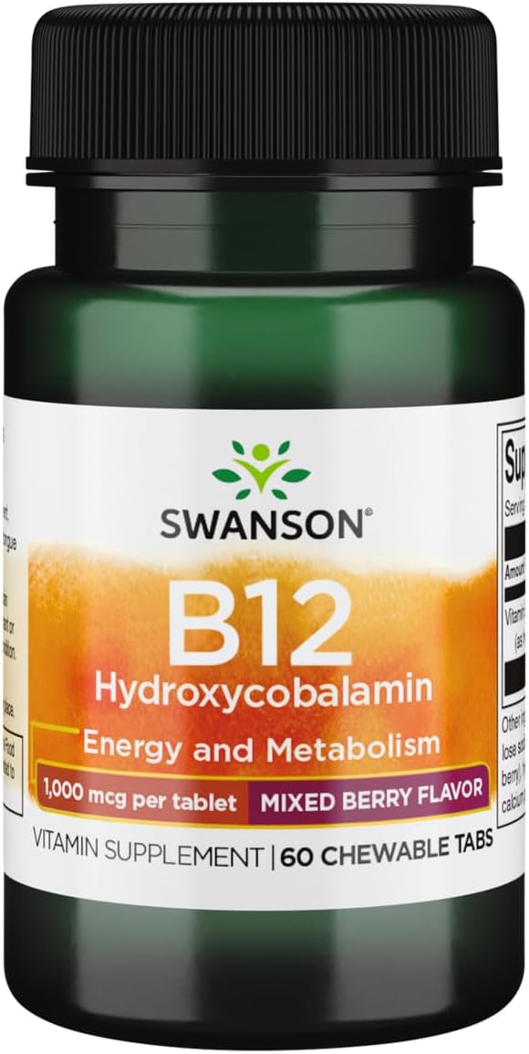 SWANSON B12 Chewable Tablets Mixed Berry Flavor for Adults - Image 1