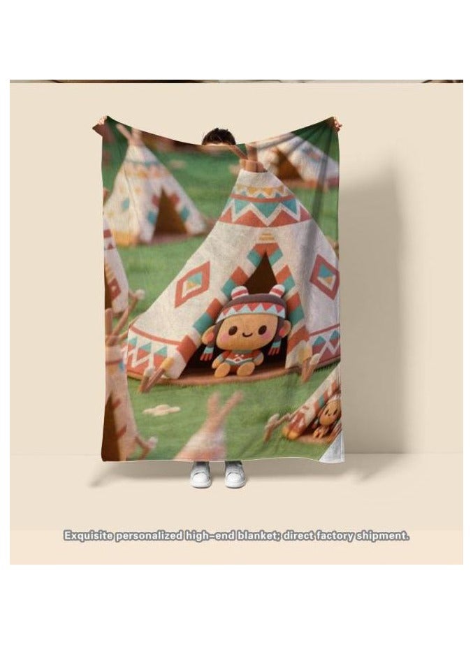 عام بطانية رقيقة من الفانيلا (دافئة ومريحة، ومناسبة للنوم واستخدام الألعاب وإزالة الغبار ومقاومة للرمل) 150 سم * 200 سم - 766 - Image 1