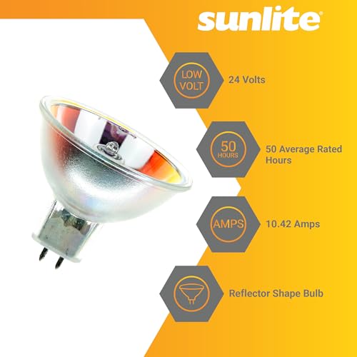 Sunlite MR16 ELC Reflector Light Bulb, 250 Watts, 24 Volts, Clear Finish, GX5.3 2-Pin Base, 99 CRI, 3400K Neutral White, Ideal for Landscape Lighting, 1 Pack - Image 3