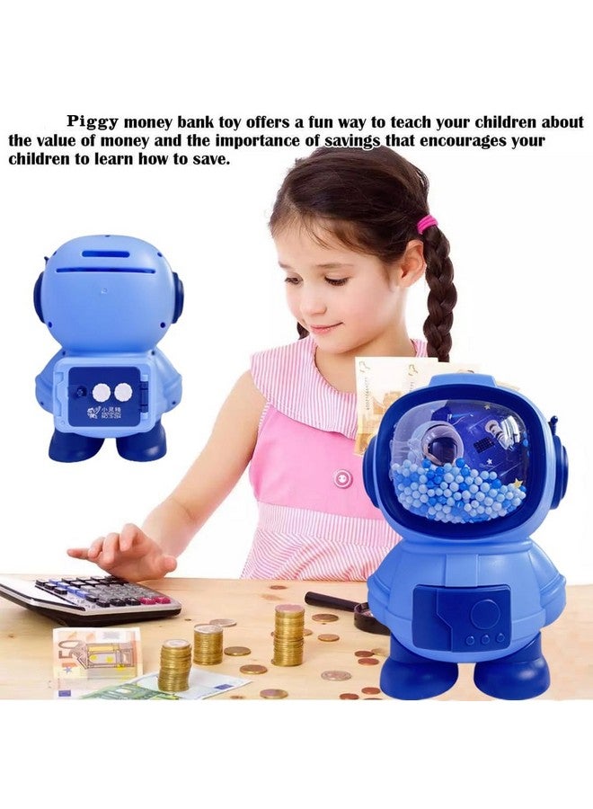 Ngel Cartoon Design Plastic Piggy Bank || Creative Cute Money Bank || Coin Saving Bank For Boys & Girls (Pack Of 1) (Astronaut - Blue) - Image 4