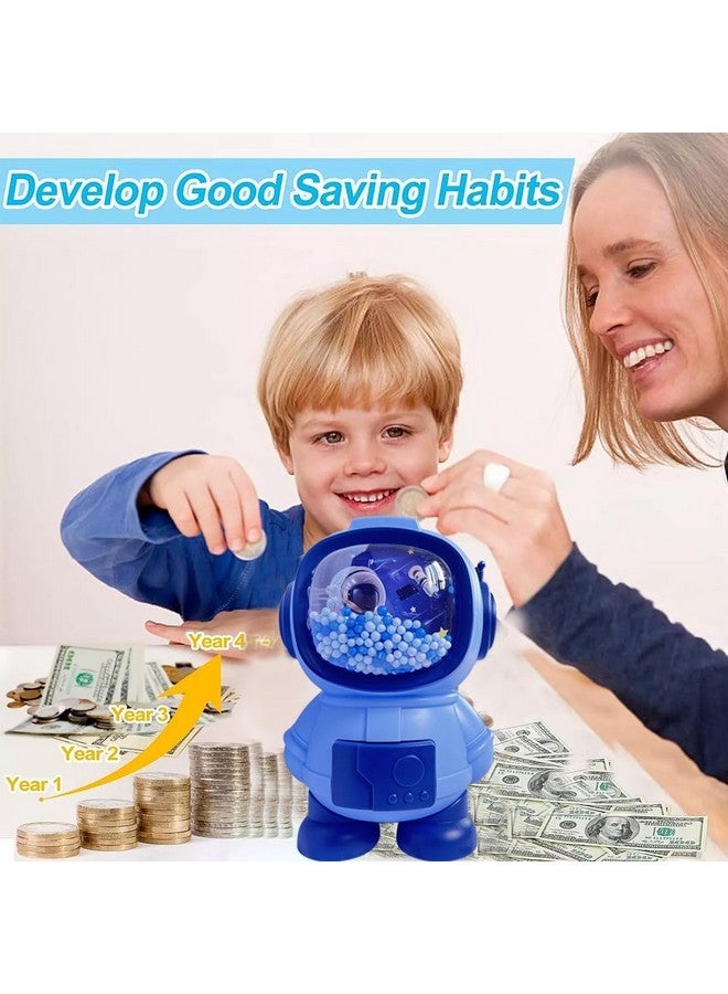 Ngel Cartoon Design Plastic Piggy Bank || Creative Cute Money Bank || Coin Saving Bank For Boys & Girls (Pack Of 1) (Astronaut - Blue) - Image 3