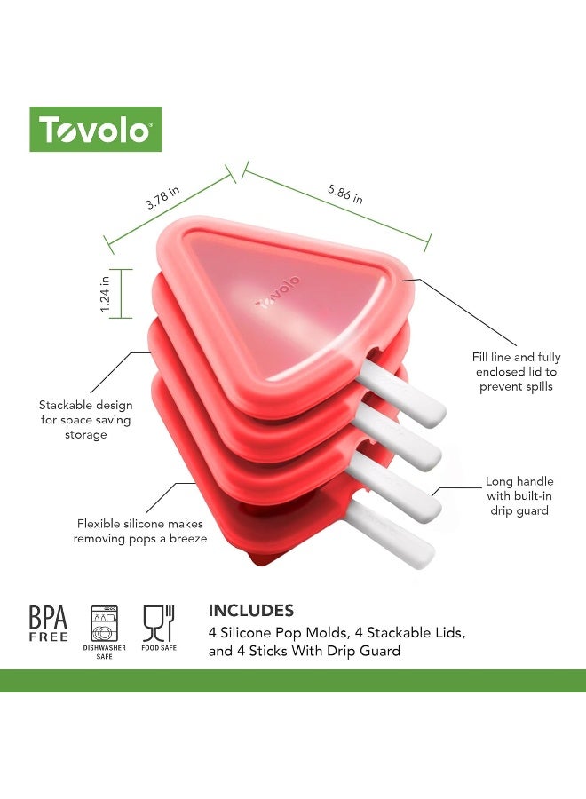 Tovolo Stackable Watermelon Pop Molds Set of Four for Making MessFree Frozen Treats - Image 2