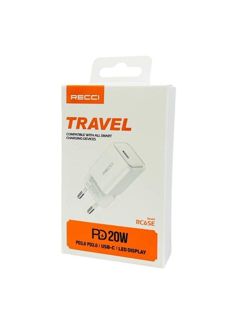 Network charger Recci RC65E 1C 20W white