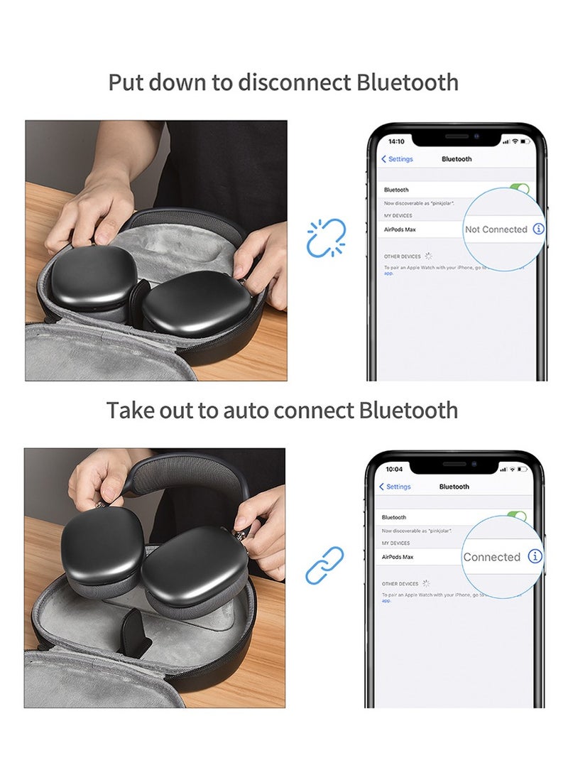 AirPods Max with Sleep Mode Case, Upgraded Smart Headphone Case, Slim Carrying Case with Maintenance Power, Hardshell Pocket - Image 4