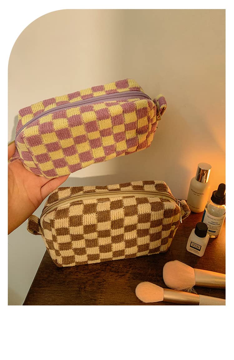 XPONNI Small Cosmetic Bag Cute Makeup Bag Y2k Accessories Aesthetic Make Up Bag Y2k Purse Cosmetic Bag for Purse (Purple) - Image 3