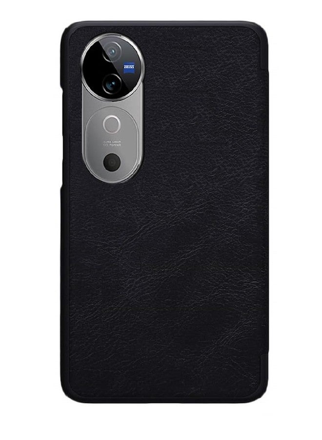 Realtech PU Leather Magnetic Premium Flip Cover with Card Slot Compatible with Vivo V40 5G / Vivo V40 Pro 5G / T3 Ultra 5G - Black - Image 2