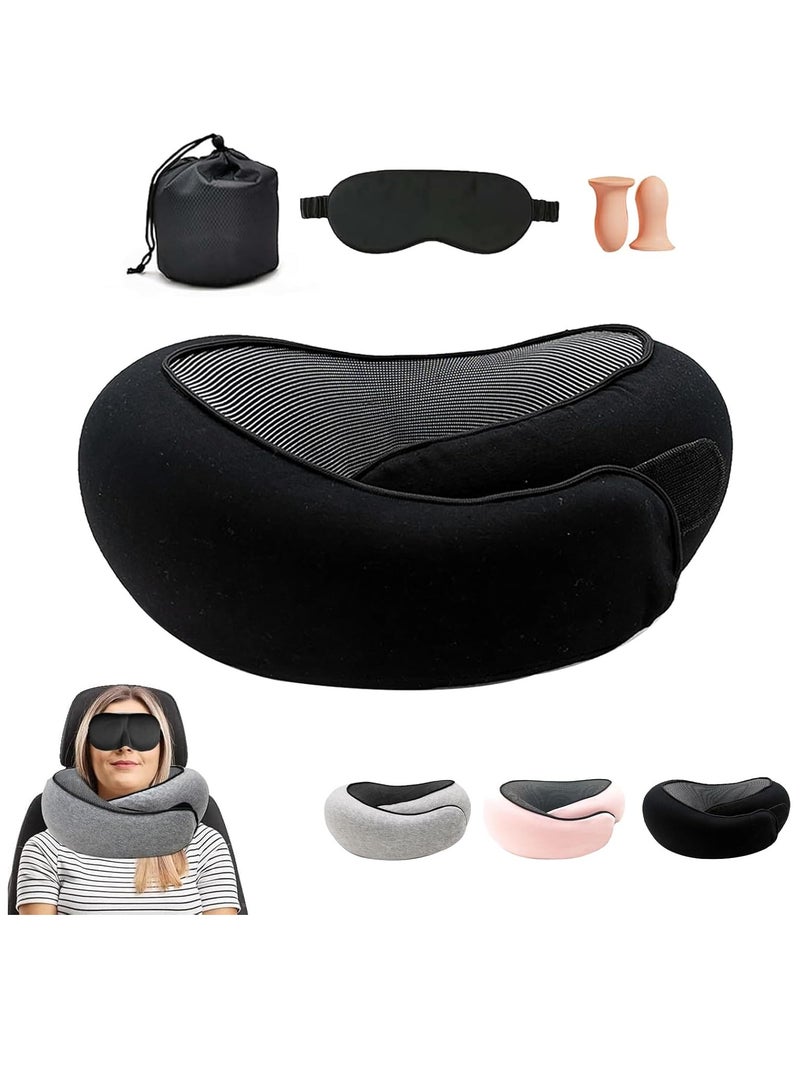 RATSAW 2025 New Memory Foam Travel Neck Pillow with Complimentary Eye Mask Earplugs and Storage Bag for an Enhanced Travel Experience - Image 1