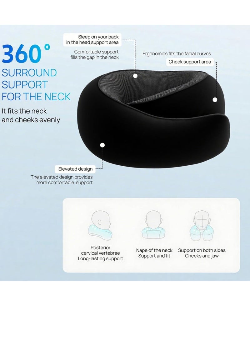 RATSAW 2025 New Memory Foam Travel Neck Pillow with Complimentary Eye Mask Earplugs and Storage Bag for an Enhanced Travel Experience - Image 2