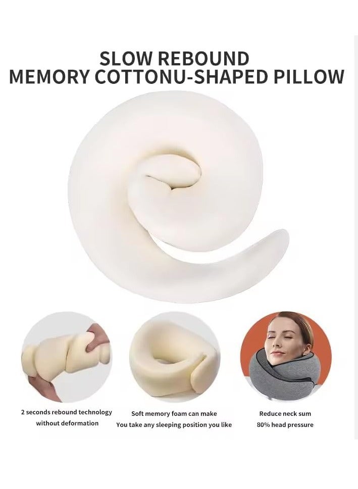 RATSAW 2025 New Memory Foam Travel Neck Pillow with Complimentary Eye Mask Earplugs and Storage Bag for an Enhanced Travel Experience - Image 5
