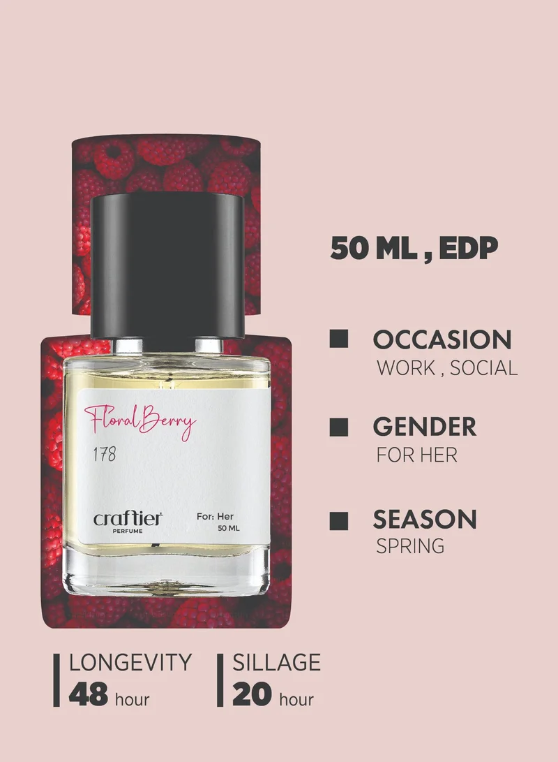 Craftier Perfume Inspired-Divine FLORAL BERRY - Inspired of-DIVINE, Eau De Parfum for Women - 50ml, Long Lasting Floral Fragrance Upto 48 Hrs, Travel Size Women's Perfume for Women | Best Price UAE