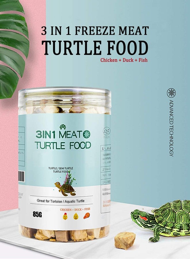 BNYEE 3 in 1 Meat Turtle Food - Chicken & Duck & Fish Meat Natural Freeze Dried Human-Grade Turtle Treats - Image 2