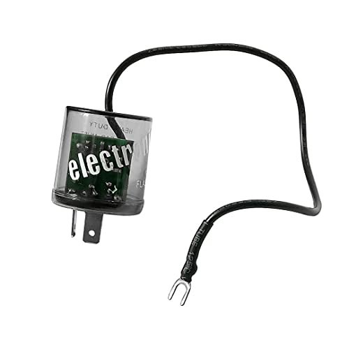 AMFRNE 2 Pin Hyper Flash Flasher, Fix Turn Signal & Hazard Warn 12V LED Relay with Ground Wire, No Load (Works Without Resistors) - Image 1