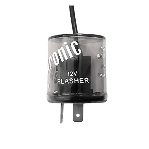 AMFRNE 2 Pin Hyper Flash Flasher, Fix Turn Signal & Hazard Warn 12V LED Relay with Ground Wire, No Load (Works Without Resistors) - Image 2