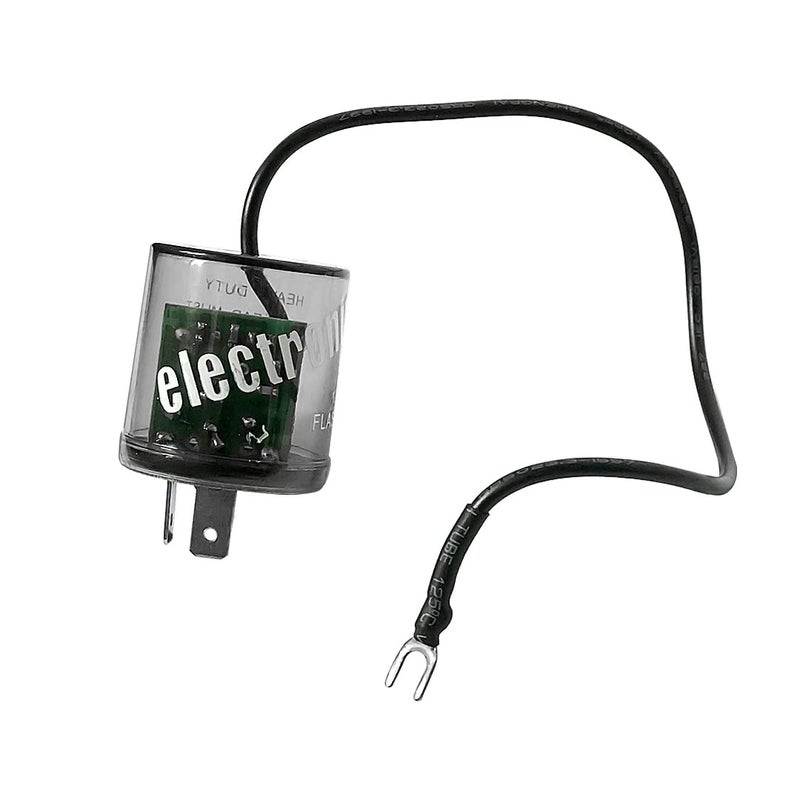 AMFRNE 2 Pin Hyper Flash Flasher, Fix Turn Signal & Hazard Warn 12V LED Relay with Ground Wire, No Load (Works Without Resistors) - Image 5
