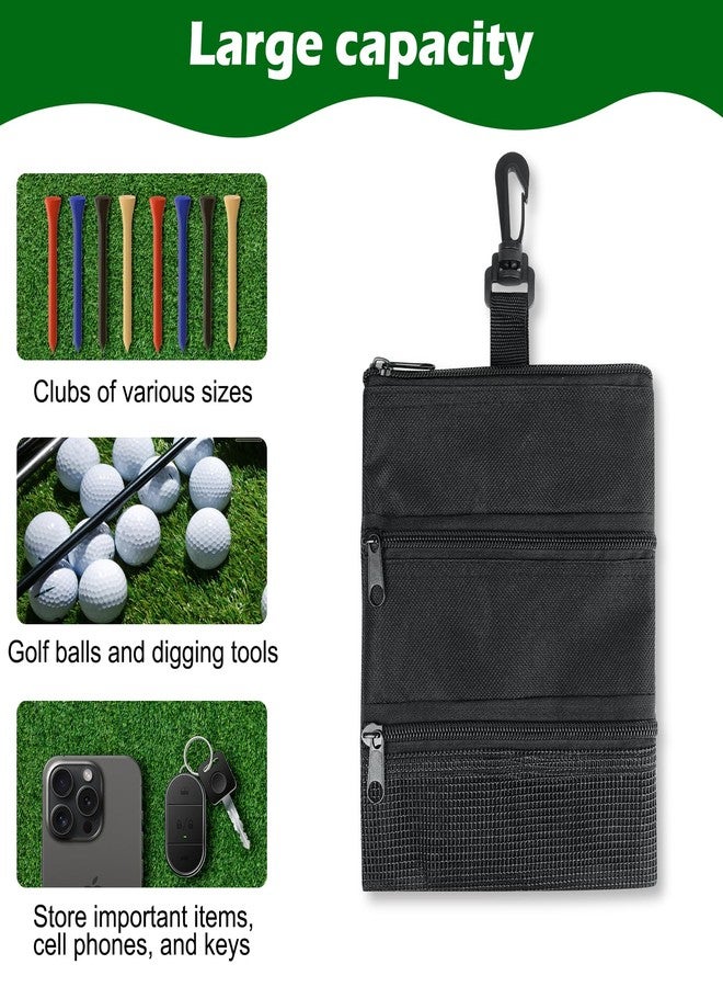 ZHSX Waterproof Golf Tee Bag,3 Pockets Removable Ball Bag for Storing Golf Balls and Other Valuables Items,Clips to Pants and Essential Accessories for Sport Enthusiasts - Image 4