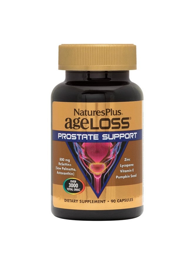 NaturesPlus Natures Plus AgeLoss Prostate Support - 90 Capsules - with Zinc, Lycopene, Vitamin E, Pumpkin Seed & Saw Palmetto - Vegetarian, Gluten Free - 30 Servings - Image 1