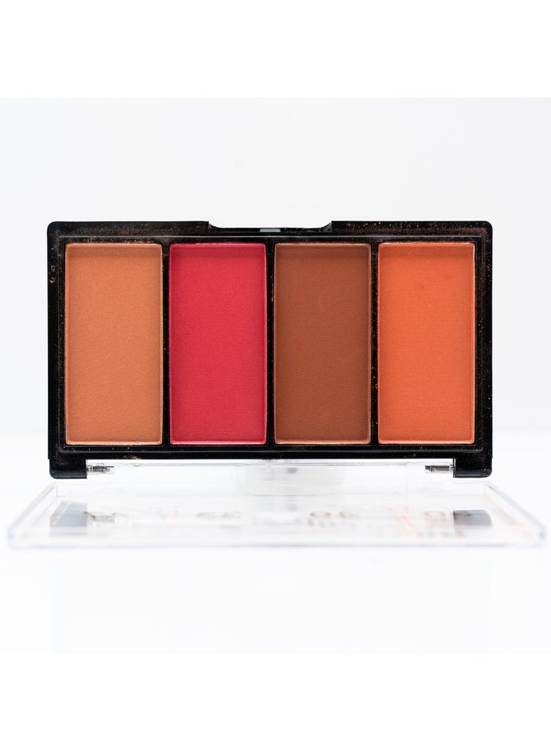 4-Color Blush Palette, Multi-Shade Powder Blusher, Collection 3