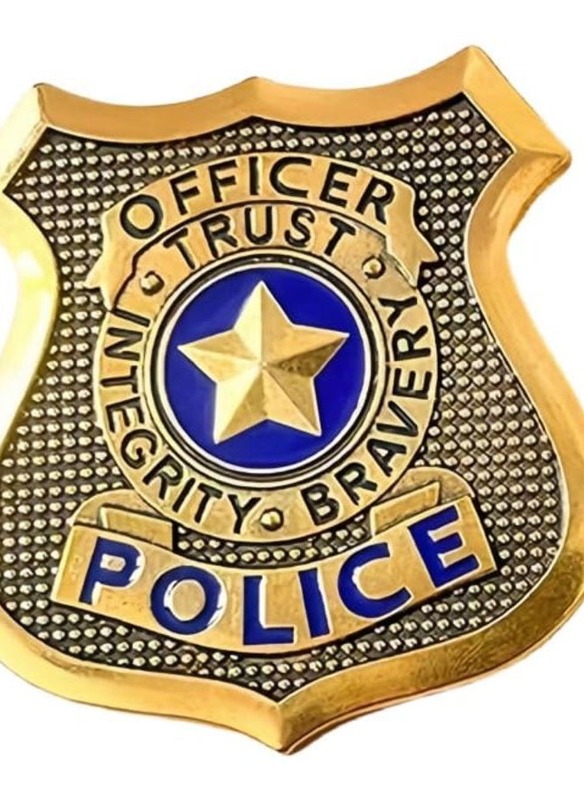 Police Cosplay Props,Sheriff Badge， Cop Badge Pin ，Gift for Police Cosplayers, 2.28 in, Metal, no gems - Image 1