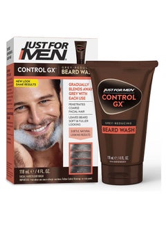 Just For Men Just for Men Control GX Grey Reducing Beard Wash Shampoo, Gradually Colors Mustache and Beard, Leaves Facial Hair Softer and Fuller, 4 Fl Oz - Pack of 1  - Image 1
