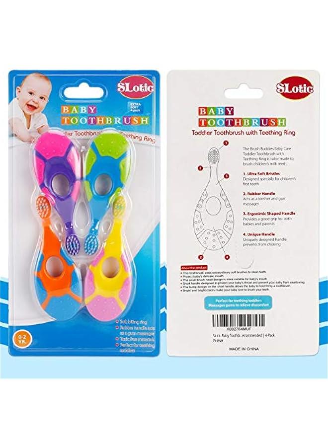 Baby Toothbrush for 0-2 Years, Safe and Sturdy, Toddler Oral Care Teether Brush, Extra Soft Bristle for Baby Teeth and Infant Gums, Dentist Recommended (4-Pack) - Image 5