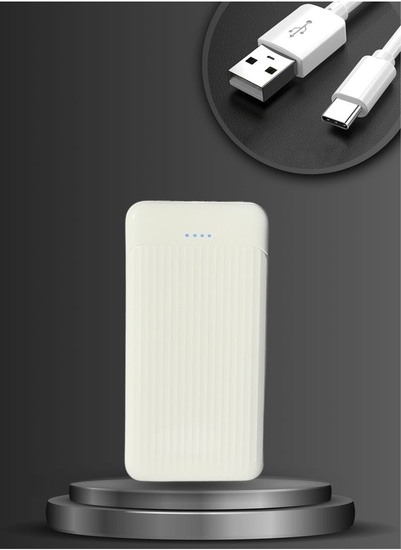 Generic - 10,000mAh Power Bank Portable Charger (Rated Capacity: 7,000mAh) – Charge Smartphones, Tablets, Gaming Devices, Bluetooth Gadgets, and More Simultaneously – Compact, Travel-Friendly Design for On-the-Go Power – White. - Image 1