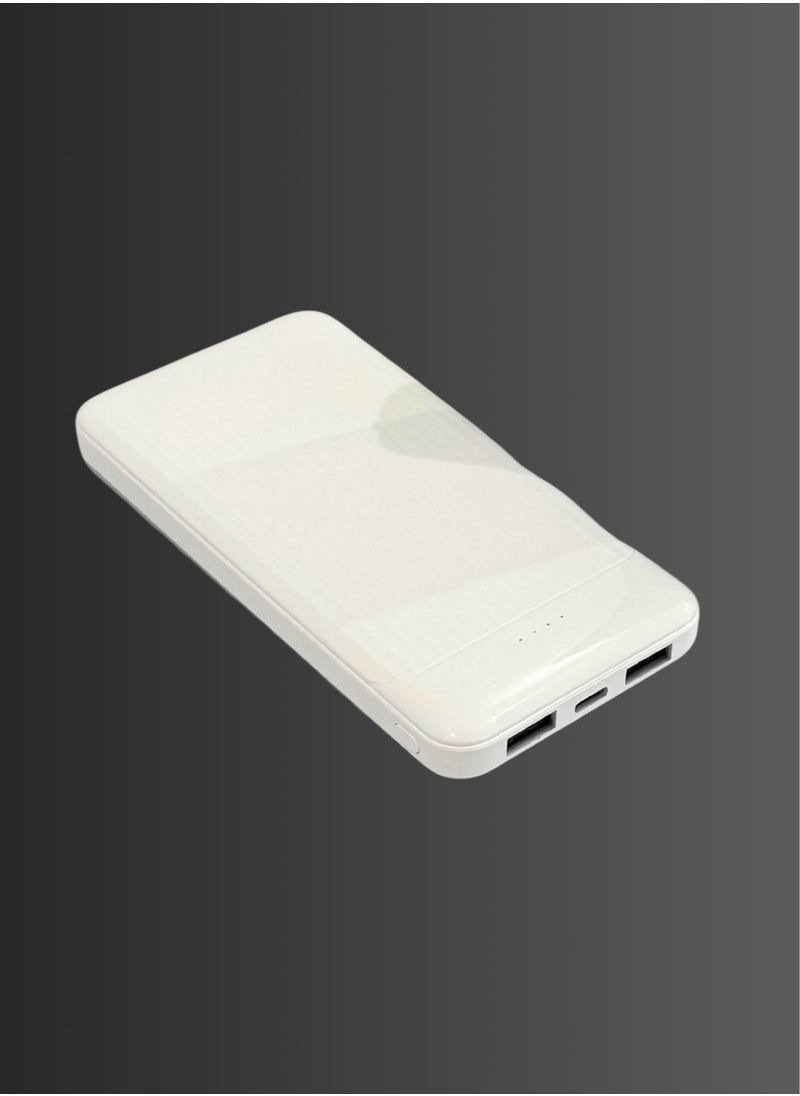 Generic - 10,000mAh Power Bank Portable Charger (Rated Capacity: 7,000mAh) – Charge Smartphones, Tablets, Gaming Devices, Bluetooth Gadgets, and More Simultaneously – Compact, Travel-Friendly Design for On-the-Go Power – White. - Image 1