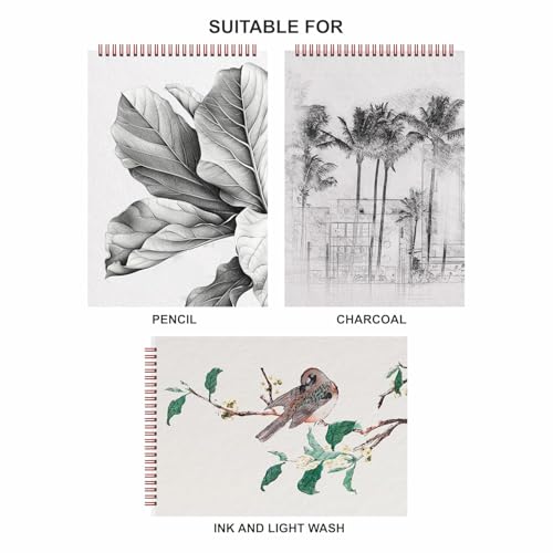 Anupam Sketch-O Pro Sketchbook A4 | 15 Sheets | 270 GSM | Durable, Acid-Free Paper | Top Spiral-Bound for Markers, Pencils, Charcoal & Inks - Image 3