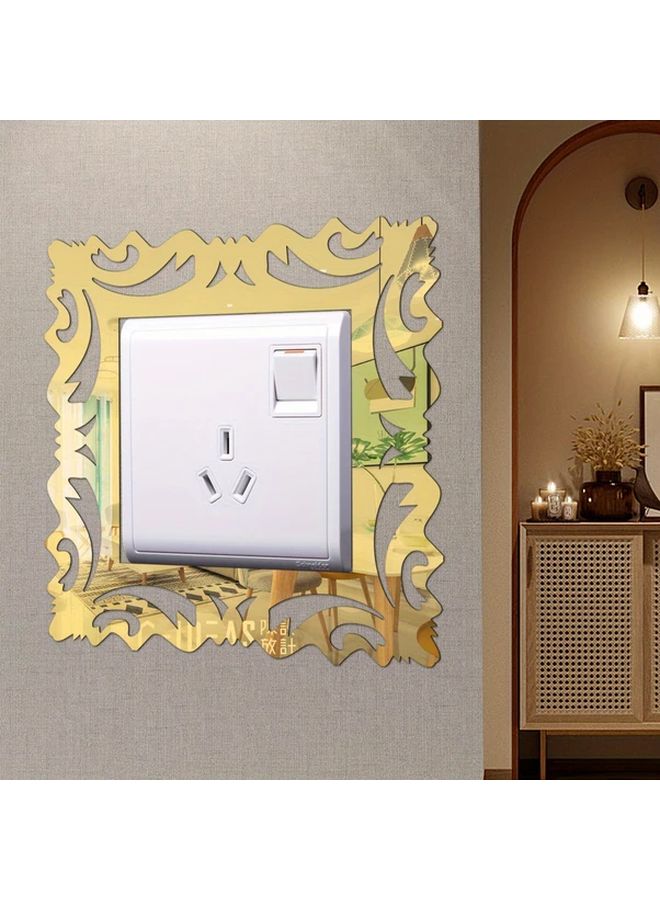 ملصق مفتاح أكريليك عاكس ذهبي، ملصق حائط براق بتصميم هندسي مستوحى من الفضاء، سهل التركيب - Image 1