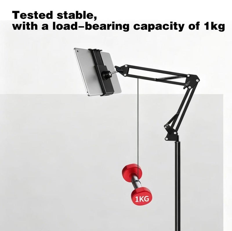 YZMA GLOBAL Flexible 360° Rotating Tablet Floor Holder Stable Heavy Duty Base Adjustable Stand for iPad ,Mobile Phone,Game Console - Image 2