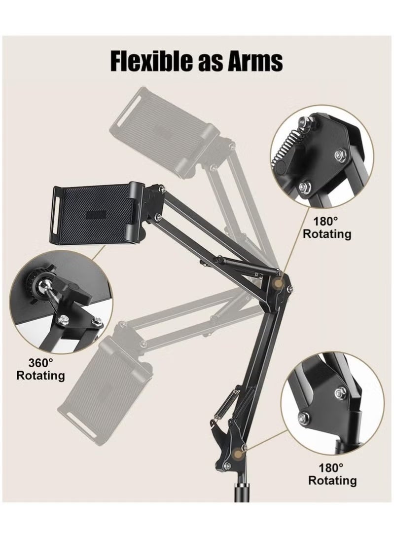 YZMA GLOBAL Flexible 360° Rotating Tablet Floor Holder Stable Heavy Duty Base Adjustable Stand for iPad ,Mobile Phone,Game Console - Image 4