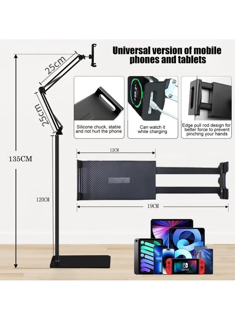 YZMA GLOBAL Flexible 360° Rotating Tablet Floor Holder Stable Heavy Duty Base Adjustable Stand for iPad ,Mobile Phone,Game Console - Image 5