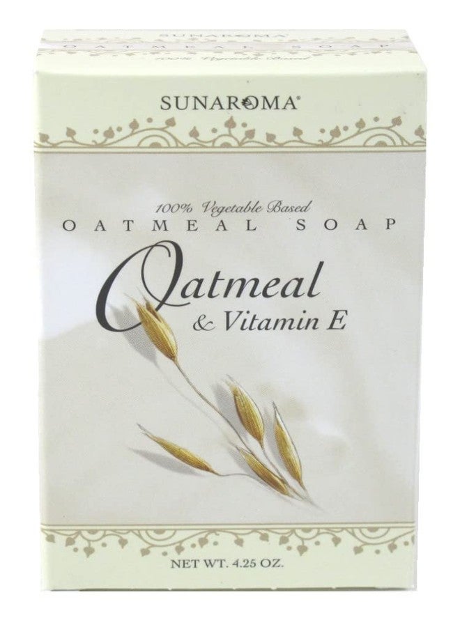 SUNAROMA Oatmeal Soap with Vitamin E (4.25 oz - 100% Vegetable Based Soap - Great for Sensitive or Eczema Prone Skin - Made in the USA, Sulfate Free - Image 1