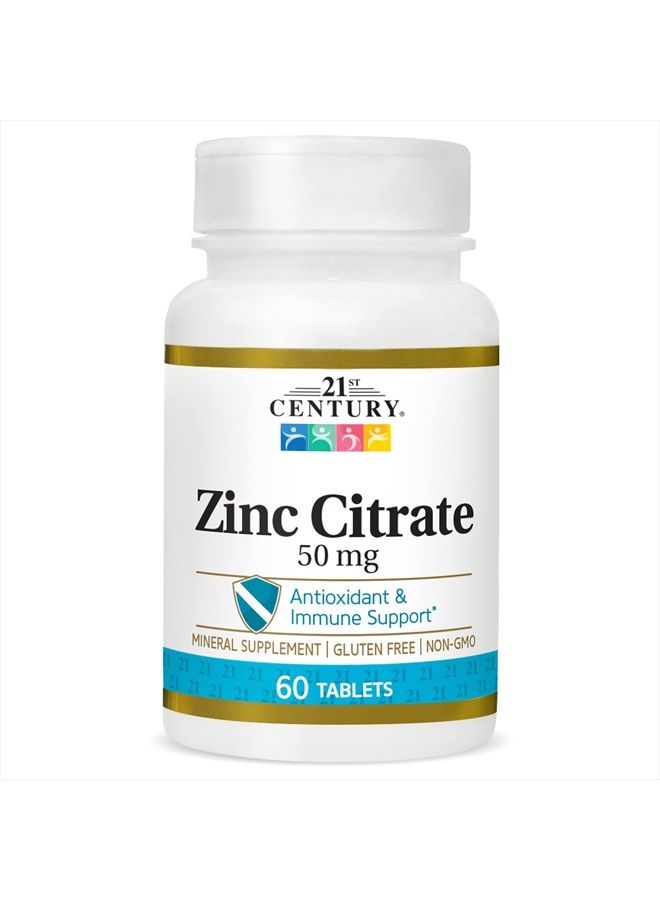 21st Century أقراص زنك سترات 50 ملغ، 60 حبة - Image 1