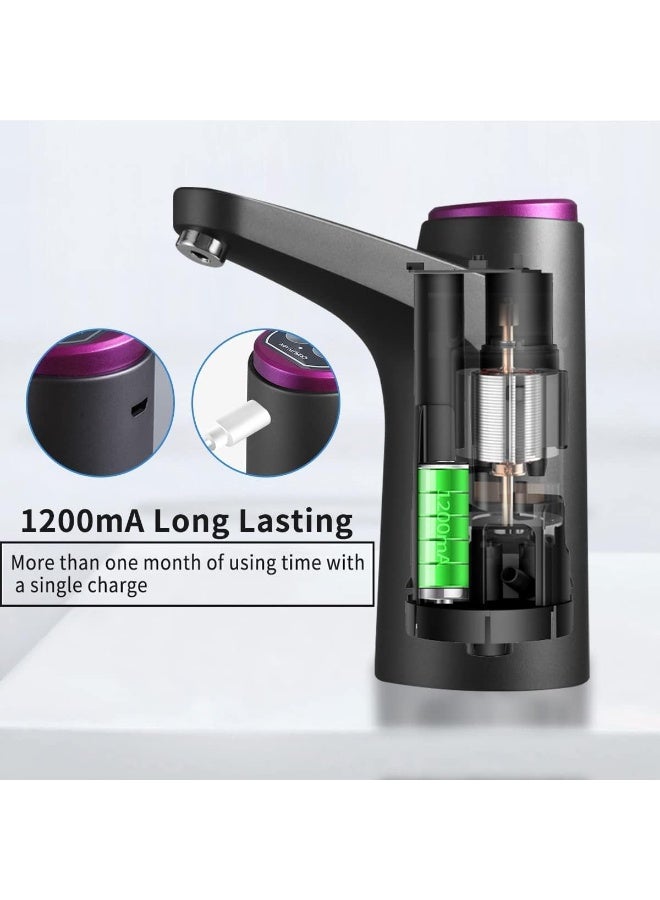 Water Dispenser Pump for 5 Gallon Bottle Free Quantitative Drinking Water Pump Portable USB Charging Electric Bottle Pump Multipurpose Dispenser for Home Camping - Image 2