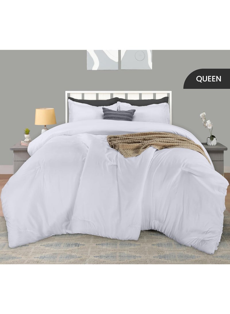 Utopia Bedding Queen Comforter Set with 2 Pillow Shams - Bedding Comforter Sets - Down Alternative White Comforter - Soft and Comfortable - Machine Washable - Image 2
