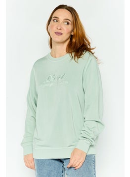 Women Crew Neck Long Sleeves Embroidered Sweatshirts, Green - pzsku/Z64D59C5A9484A8ADD670Z/45/_/1737642153/e414d5f0-5acb-41ea-95a0-f1e7b5474371