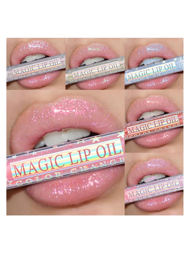SYOSI Shimmery Glitter Lip Gloss 6 Colors Liquid Lipstick Set Plumping Lip Oil | Syrupy gloss | Long Lasting | Moisturizing| High Shine | Lip Glow Set (6 Colors/Set)  - Image 2