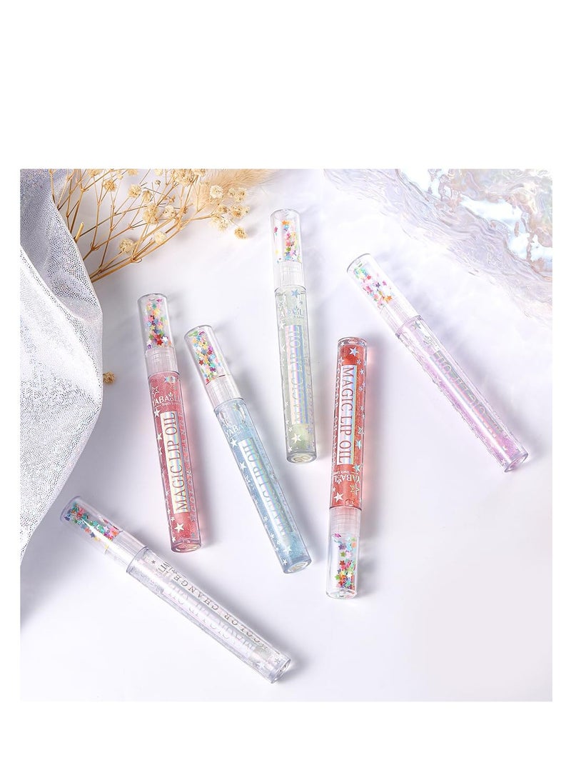 SYOSI Shimmery Glitter Lip Gloss 6 Colors Liquid Lipstick Set Plumping Lip Oil | Syrupy gloss | Long Lasting | Moisturizing| High Shine | Lip Glow Set (6 Colors/Set)  - Image 4