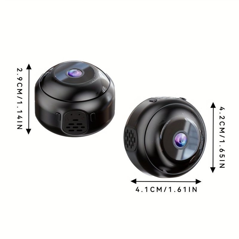 Black Smart Wireless Security Camera 2 4Ghz Indoor Wifi USB Rechargeable Pet Cam - Image 2