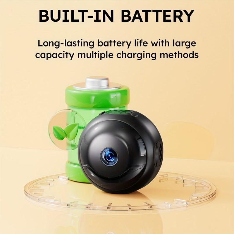 Black Smart Wireless Security Camera 2 4Ghz Indoor Wifi USB Rechargeable Pet Cam - Image 5