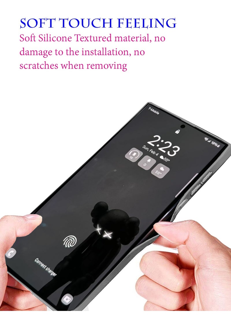 Wtech Samsung Galaxy S25 Ultra 5G 2025 Support Wireless Charging Magnetic Cover Texture PU Leather  Phone Case Cover  (MCMPMN) - Grey - Image 2