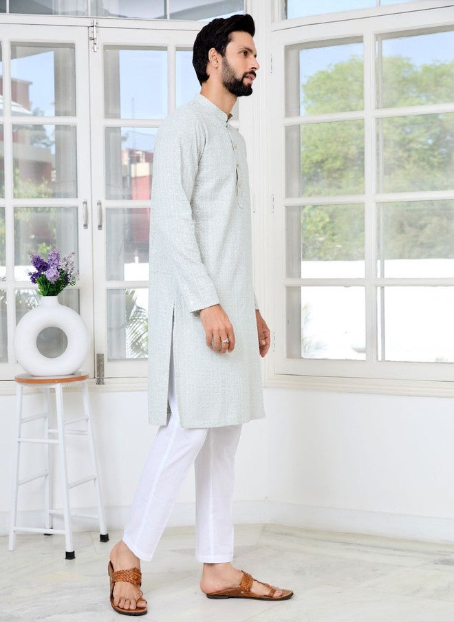 see designs Embroidered Thread Work Kurta for Men - Image 4