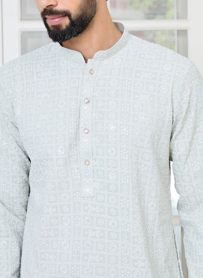 see designs Embroidered Thread Work Kurta for Men - Image 3