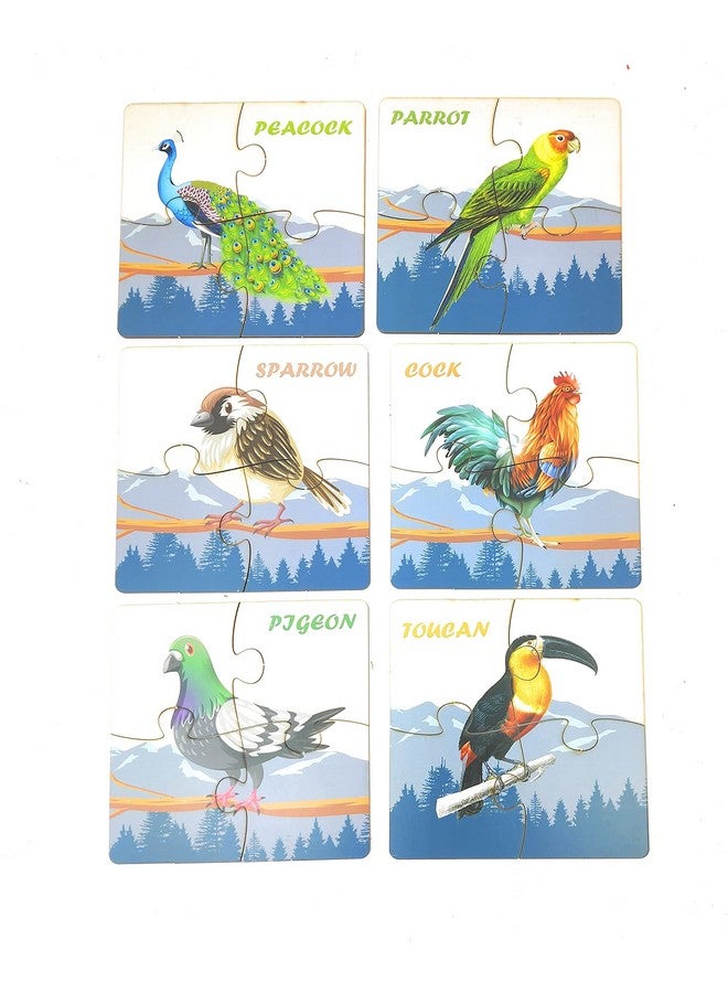 FunBlast Birds Jigsaw Puzzles for Kids, Wooden Paperless Jigsaw Puzzles for Kids - 20 Pcs (Multicolor) - Image 1