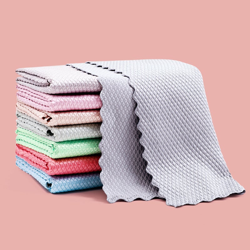 Fish Scale Cloth Absorbent Not Easy To Rub Glass Bowl Table Mirror Traceless Fish Scale Cloth Kitchen Table Cleaning Towel - Image 2